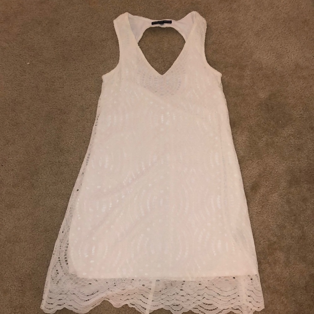 Three Pink Hearts White Dress